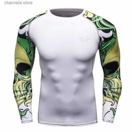 Men's T-Shirts Men MMA Compression Shirts Rashguard Fitness Long Sleeves Base Layer Skin Tight Weight Lifting Men Gym Running Clothing T Shirts T231010