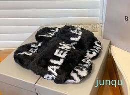 Women Furry Slippers Fluffy Faux Fur Slippers Luxury Warm Indoor Flip Flops Fashion Anti-Slip Female