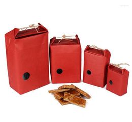 Gift Wrap Red Kraft Paper Rice Packaging Bag Tea Cardboard Bag/weddings Food Storage Packing SN3439