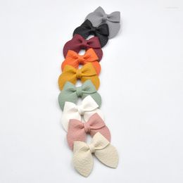 Hair Accessories 18Pcs/Lot Handmade 2.5Inch Faux Leather Bow Clips Baby Nylon Headband Toddler Girls Accessory