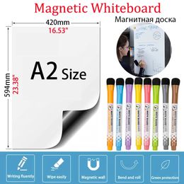 Whiteboards A2 Size Whiteboard Erasable Marker Practise Writing Memo Message Calendar Board Stickers Magnetic White Board 231009