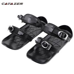 Snowboards Skis Catazer Mini Ski Skates for Snow The Short Skiboard Snowblades High Quality Adjustable Bindings Portable Skiing Shoes Snow Board 231010