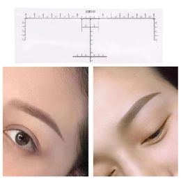 Makeup Tools 100Pcs Disposable Eyebrow Ruler Microblading Semi Permanent Eyebrow Tattoo Position Ruler Guide Makeup Eyebrow Measure Stencil 231007