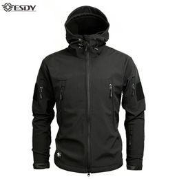 Men's Jackets Shark Soft Shell Military Tactical Jacket Men Waterproof Warm Windbreaker US Army Clothing Winter Big Size Men Camouflage Jacket 231010