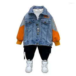 Jackets Autumn Kid Boys Jeans Coats Cotton Patchwork Sleeves Denim Blue 2 3 4 5 6 7 8 9 10 Years Baby Toddlers Children Clothing