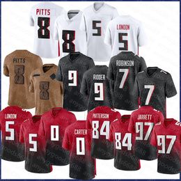 Desmond Ridder 8 Kyle Pitts 5 Drake London Football Jersey Man Bijan Robinson Cordarrelle Patterson Lorenzo Carter A.J. Terrell Jr. Grady Jarrett Younghoe Koo