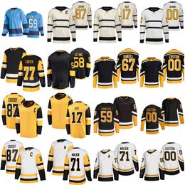 Custom Hockey 17 Bryan Rust Jersey Reverse 58 Kris Letang 77 Jeff Carter 87 Sidney Crosby 71 Evgeni Malkin 59 Jake Guentzel 67 Rickard Rakell Stadium Kids Lady Man