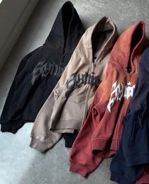 Mens Hoodies Sweatshirts Hoodie Autumn and Winter Couple Long Sleeve Top Jacket Y2k Retro Design American Tiedye Gradient Loose Version 231010