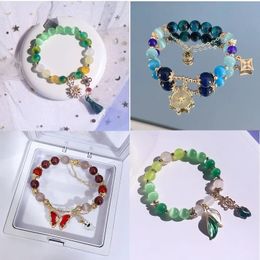 Charm Bracelets Anime Tighnari Nahida Hu Tao Women Bracelet Genshin Impact Bracelets Woman Fashion Cosplay Crystal Chain Bangles Gifts Armband 231009