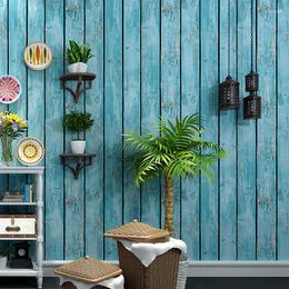 Wallpapers Retro Nostalgic Wallpaper Antique Wood Bar Cool Fashion Women's Clothing Store Barber Shop Grain