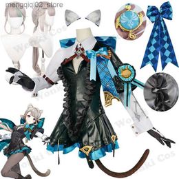 Theme Costume Genshin Lynette Cosplay Come Wig Genshin Impact Fontaine Twins Sister Cosplay Party Halloween Comic Con Comes Q240307
