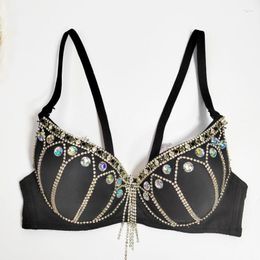 Women's Tanks Women Bra Luxury Rhinestones Tassels Beaded Camisole Sexy Backless Cropped Top Nightclub Party Female Tank Tops Y3649