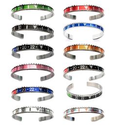 stainless steel beach seaside running sport cuff bangle round silver Colour car speed clock motorcycle dashboard bracelet for frien2632726