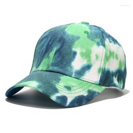 Ball Caps Colorful Tie Dye Hat Baseball Cap For Women Men Multi Color Twill Cotton Adjustable