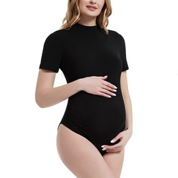 Moderskapstoppar tees moderskap bodysuit för po shoot gravida kvinnor bilder kropp grundskjorta graviditetskläder 231006