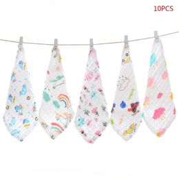 Towels Robes 10 Pcs Baby Muslin Washcloth Cotton Gauze Infant Face Towel born Handkerchief 231010