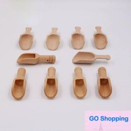 Mini Salt Tea Spoon Tableware Natural Wooden Crafts Spoon Small Condiment Sugar Scoop Free Shipping Fasion