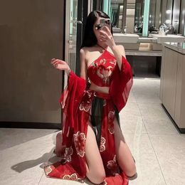 Sexy Pyjamas Costume Women Cosplay Adult Underwear Set Japanese Breast Opening Woman Dress Korean Style 231010