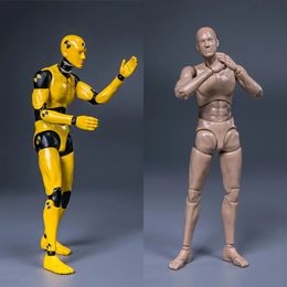 Military Figures In Stock DAMTOYS DPS01 DPS02 1/12 Yellow Testman Crash Test Dummy Model 6 inch Action Figure Body Doll for Hobby Collection 231009