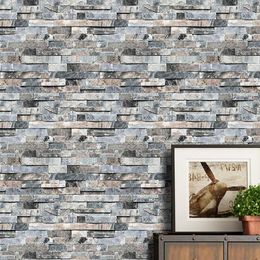 Wallpapers Vintage 3d Stereoscopic Brick Wallpaper Dining Room Background PVC Waterproof Engineering Wallpaper.