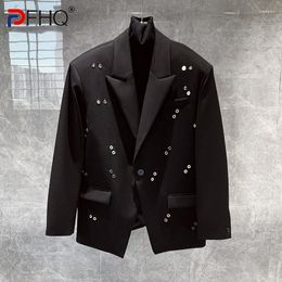 Men's Suits PFHQ Niche Darkwear Blazers Trendy Creativity Personality Business Cool Loose Single Button Autumn Suit Jackets 21Z2375