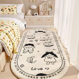 Carpets Graffiti Oval Bedside Blanket Children's Room Boys And Girls' Bedroom Carpet Master Floor Mat Before Bed