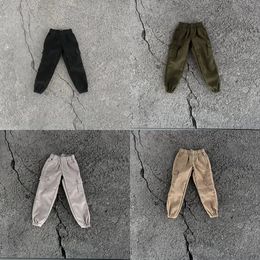 Military Figures 1/12 Loose Male Leggings Sports Pants Casual Pockets Trousers Elastic Waistband Doll Clothes Accessories For 6'' Action Figure 231009