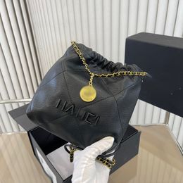 22 Garbage Bag Mini 18x16cm Shoulder Bag Leather Diamond Black Hardware Metal Clasp Luxury Tote Coin Charm Matelasse Chain Crossbody Purse Sacoche Mobile Phone Bags