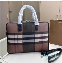 Luxury Laptop Bags Striped lattice Business unisex Briefcase designer Handbags Business Women sacoche