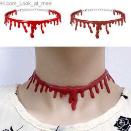 Other Event Party Supplies 1pc Halloween Decoration Horror Blood Drip Necklace Fake Blood Vampire Fancy Joker Choker Costume Necklaces Party Accessories Q231010