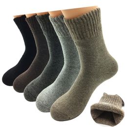 Whole- 5 Pairs Lot New Fashion Thick Wool Socks Men Winter Cashmere Breathable Socks 5 Colors2712