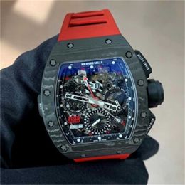 Automatic Mechanical Wristwatches Richarmill Watch Swiss Watches Mens Series Automatic Machinery 50 427mm Fashion Mens Watch RM1102 Black Global Limited ed WNSR8