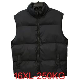 Men's Vests Autumn winter vest men's large 15xl 16xl waistcoat detachable cap keep warm men clothing streetwear 250KG 231010