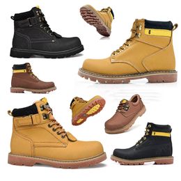 дизайнерские ботинки вторая смена рабочие ботинки со стальным носком коричневые черные желтые высокие зимние сапоги дождевые зимние теплые женские мужские кроссовки кроссовки пинетки туфли из овчины размер 36-45