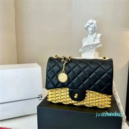 Designer Women's Luxury Brand Bag Class Noble Dinner Bag Metal Box with Emblem Gold Body Crossbody Bag Luxury Handbag Size