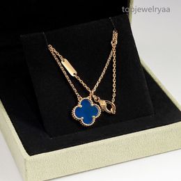 Luxury Fashion Femininity Upscale Delicate Four-leaf Clover necklace Designer Women's Necklace Pendant Pearl agate plated 18k gold holiday gift