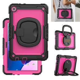 Handle Grip Kickstand Case For Lenovo Tab M10 Plus 10.6 inch 3nd Gen Heavy Duty Silicone PC Shockproof kids Safe Tablet Cover with PET Screen Protector+Shoulder Straps