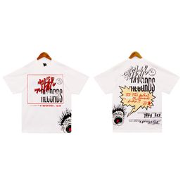 Beyaz Mens T Shirt Hellstar Tasarımcı Çizgi Roman Karikatür Baskı Sokak Trend Hip Hop Gündelik Sweatshirt