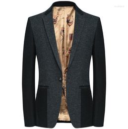 Men's Suits Winter Mens Wool Blazer Homme Jacket Leisure Autumn Slim Coat Outerwear Men Fashion Tops Outer Big Size XXXL