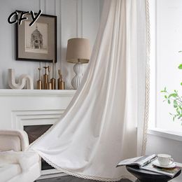 Curtain Cotton Linen Japanese White Blackout Thick With Sun Lace Drape For The Luxury Living Room Curtains Home Decoretion