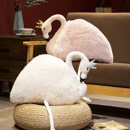 Plush Dolls Kawaii Swan Toys Stuffed Bird Soft Doll Cute White Pink Kids Hug Pillow Party Decor Wedding Gift High Quality 231009