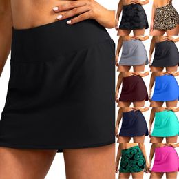 Women's Swimwear High Waisted Bathing Suit Solid Colour Bikinis Sets Plus Size Swimsuit Women Bikini Bottoms Yoga Shorts Skirt 2023