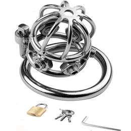 Cockrings Breathable Chastity Cage With Penis Rings Exotic Accessories Sexy Toys For Men Mastubators Spike Stimulate Dick Scrotum Enlarge 231010