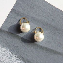 Top quality hook earring with white peral and grey Colour for women simple design wedding Jewellery gift PS8706257F