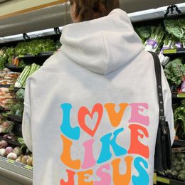 Men's Hoodies Love Like Jesus Autumn Winter Christian Bible Men Women Hip Hop Pullover Comfortable Fleece Thick Warm Sweatshirts