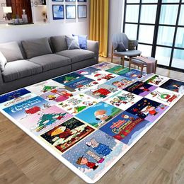 Christmas Decorations Dog Printed Rug Large Living Room Washable Anti-slip Carpets Home Entrance Mat Hall Christmas Home Decor Cosiness Carpet