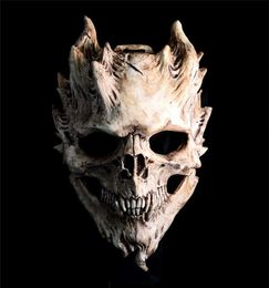 Accessori per costumi Demoni di Halloween Maschera da scheletro Spaventoso Vecchie ossa Teschio Mezza maschera Maschera magra di oggetti di scena horrorL231011