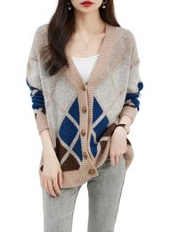 Women's Knits Tees EU Size Cardigan for 100 Merino Wool Sweater 2023 Fall Winter V Neck Soft Oversized Long Sleeve Knit Sweaters 231010