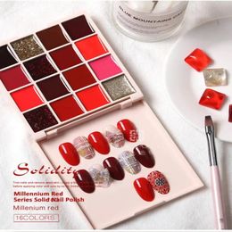 Nail Polish 16 Colors Nail Art Soild Palette Soak Off UV LED Nail Gel Polish Jelly Gel Fashion Salon Semi Permanent Varnishes Glue For Girl 231011