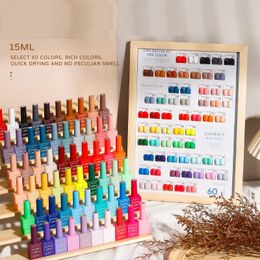 Nail Polish 15ml Gel Nail Polish 60/Set with Color Board Glitter Soak Off UV LED Semi-Permanent Varnish Art Salon Nail Accessories 231011